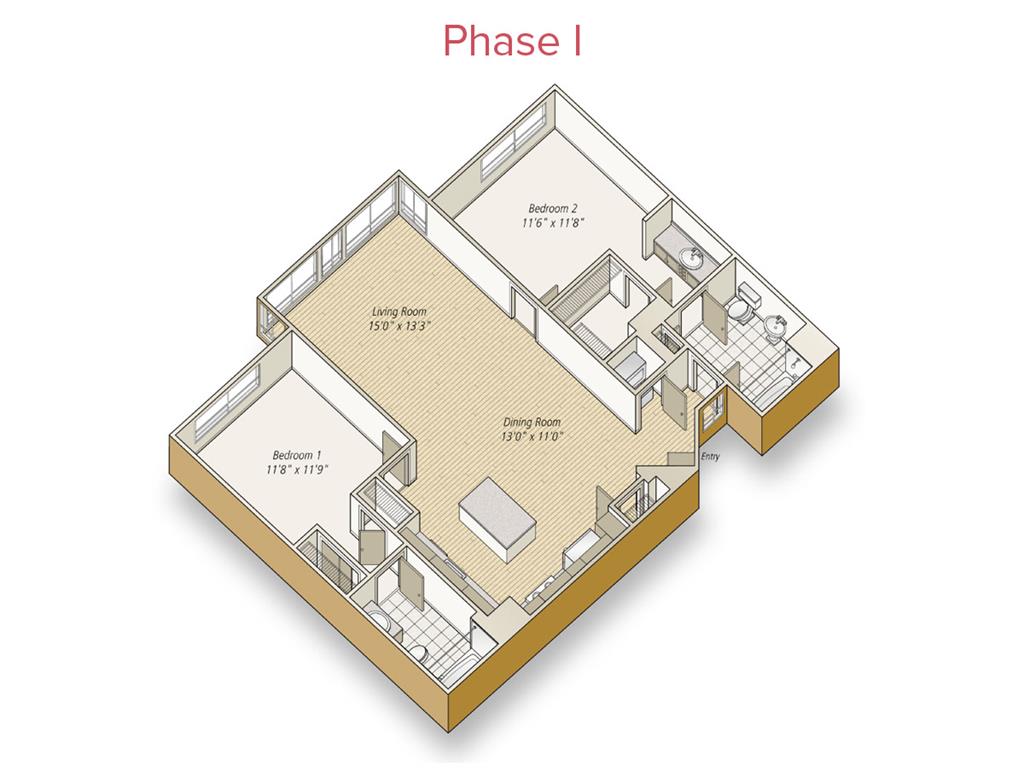 2 beds |  2 baths |  "apartment"